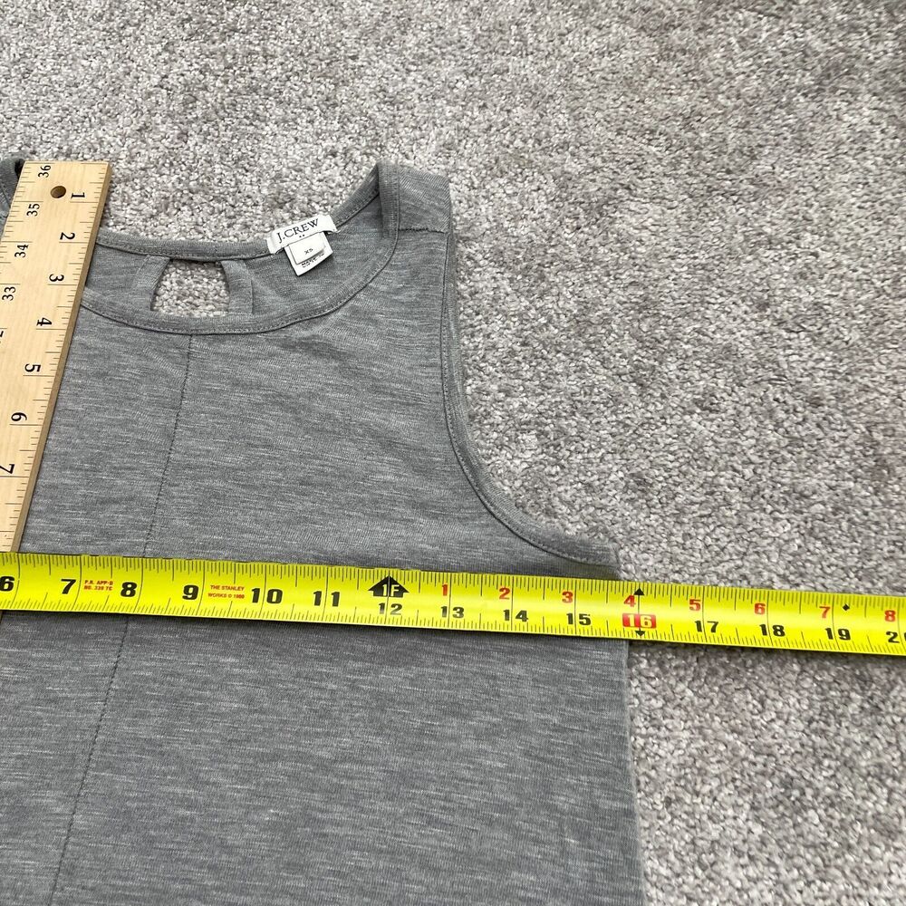 J.Crew Drapey Tank Top Blouse Womens XS Gray White Chiffon Hem Stretch Casual - Picture 7 of 10